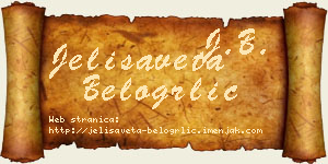 Jelisaveta Belogrlić vizit kartica